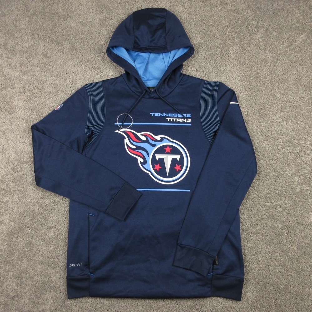 Tennessee Titans Sweater Mens Medium Blue Hoodie Sweatshirt Nike NFL On Field